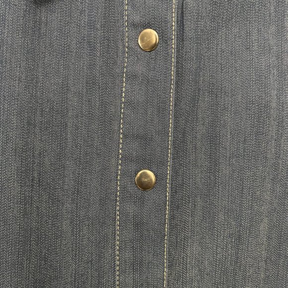 Coastal Grandma Vintage Vanity Fair Women Snap Button Shirt Size 16 XL Denim - Picture 8 of 9